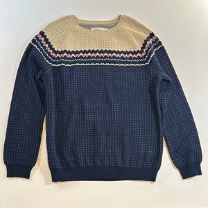 National Navy, Beige & Red Crewneck Sweater NWT Size XL